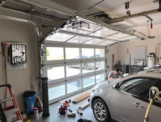 Garage door noise reduction service by Canton Garage Door Repair in Canton