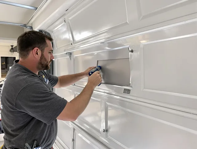 Garage door panel repair by Canton Garage Door Repair in Canton